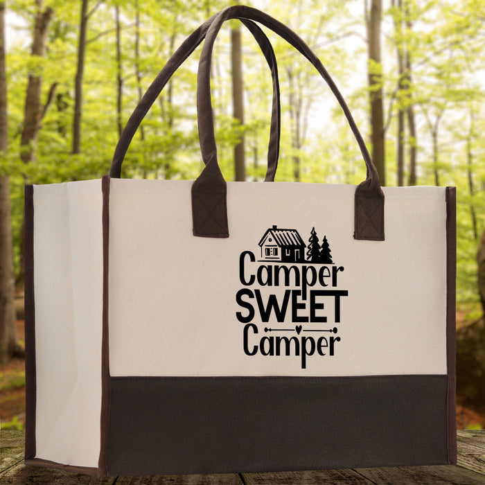 Camper Sweet Camper Cotton Canvas Chic Tote