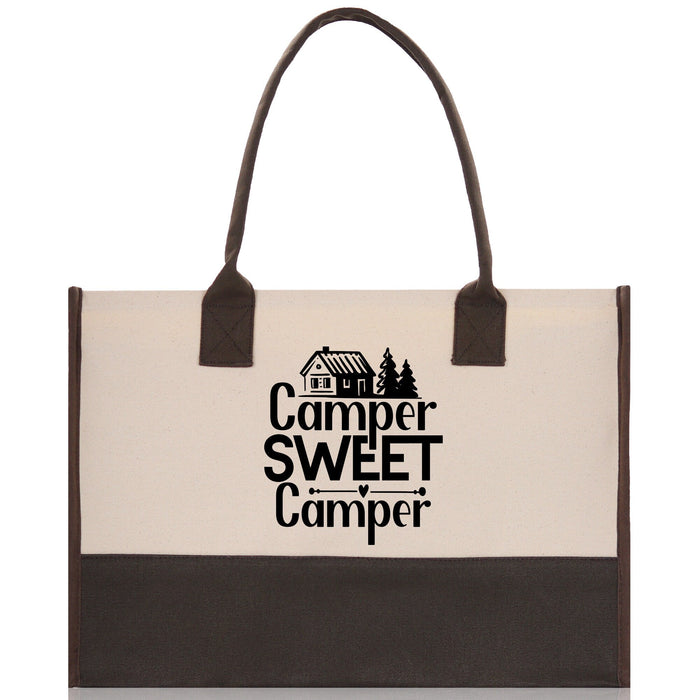 Camper Sweet Camper Cotton Canvas Chic Tote