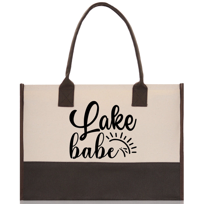 Lake Babe Cotton Canvas Chic Tote Bag