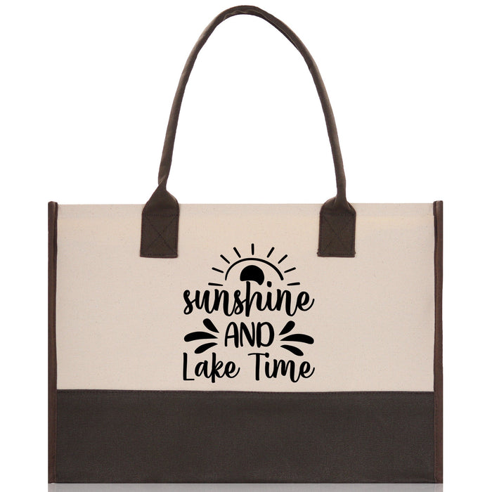 Sunshine and Lake Time Cotton Canvas Chic Tote