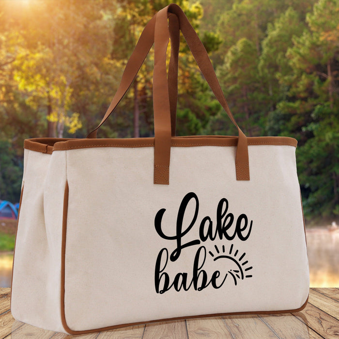 Lake Babe Cotton Canvas Chic Tote Bag