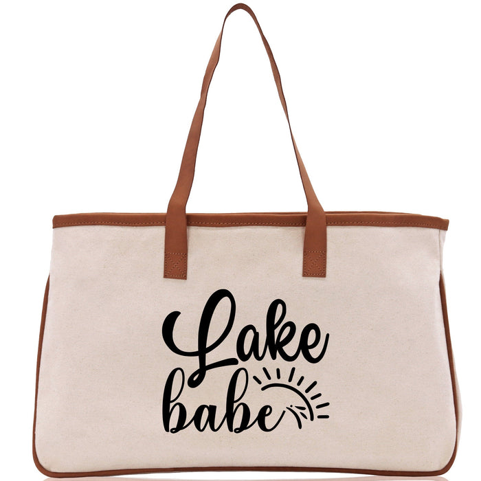 Lake Babe Cotton Canvas Chic Tote Bag