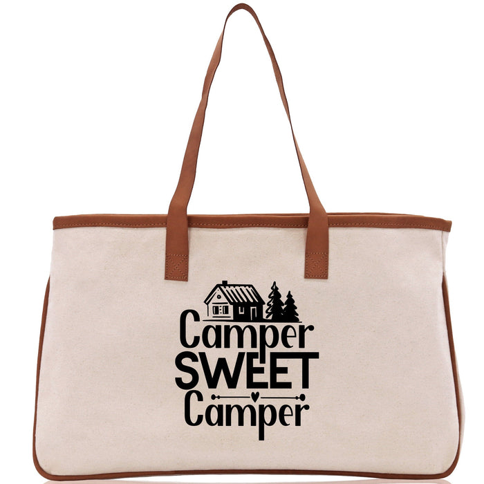 Camper Sweet Camper Cotton Canvas Chic Tote