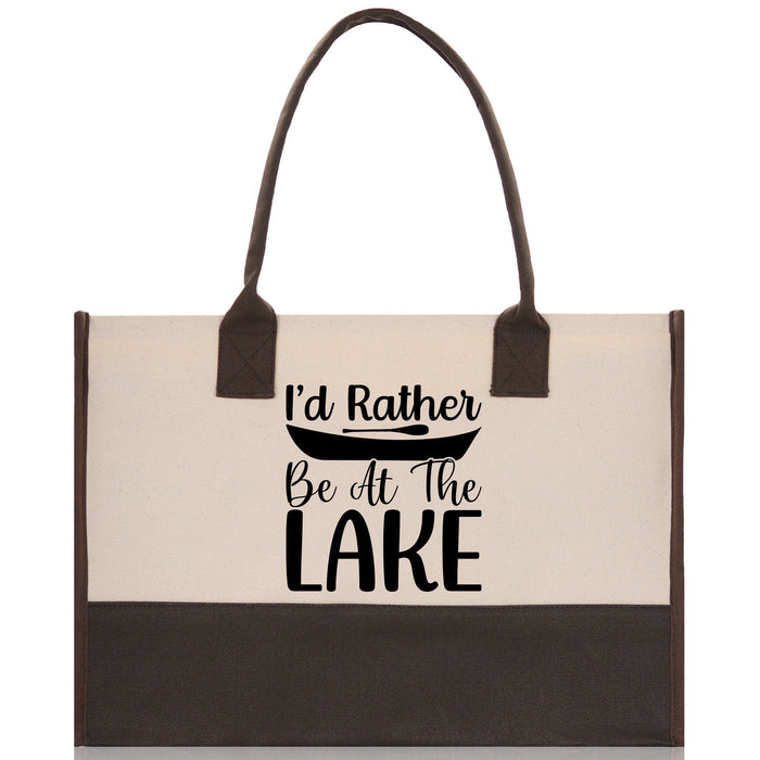 I'd Rather Be at the Lake Cotton Canvas Chic Tote Bag