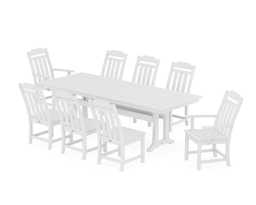 Country Living by POLYWOOD 9-Piece Farmhouse Dining Set with Trestle Legs