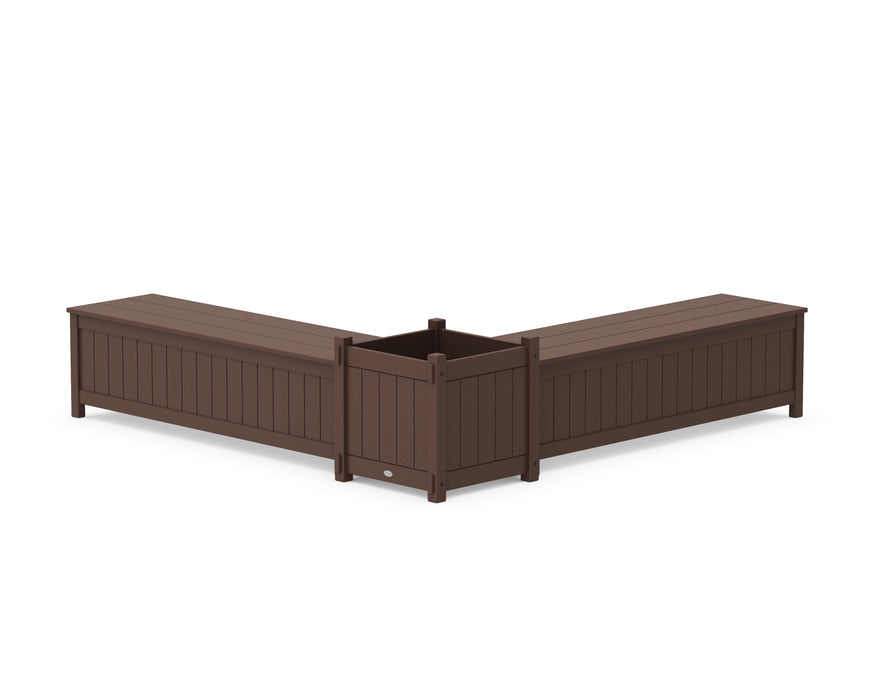 POLYWOOD® 60" Vineyard L- Shaped Planter Storage Bench Set- Large
