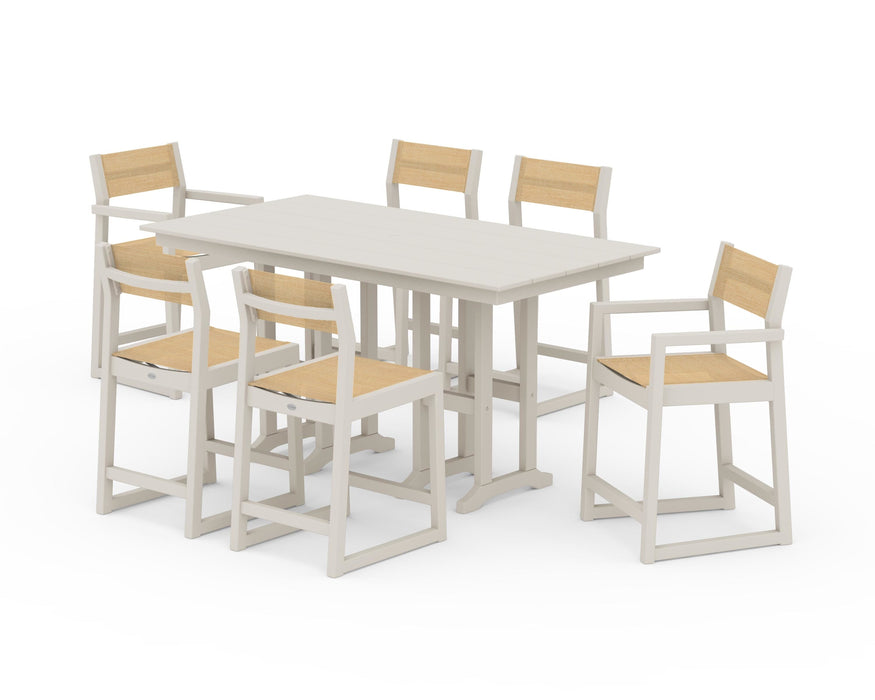 POLYWOOD® EDGE Sling 7-Piece Farmhouse Counter Set