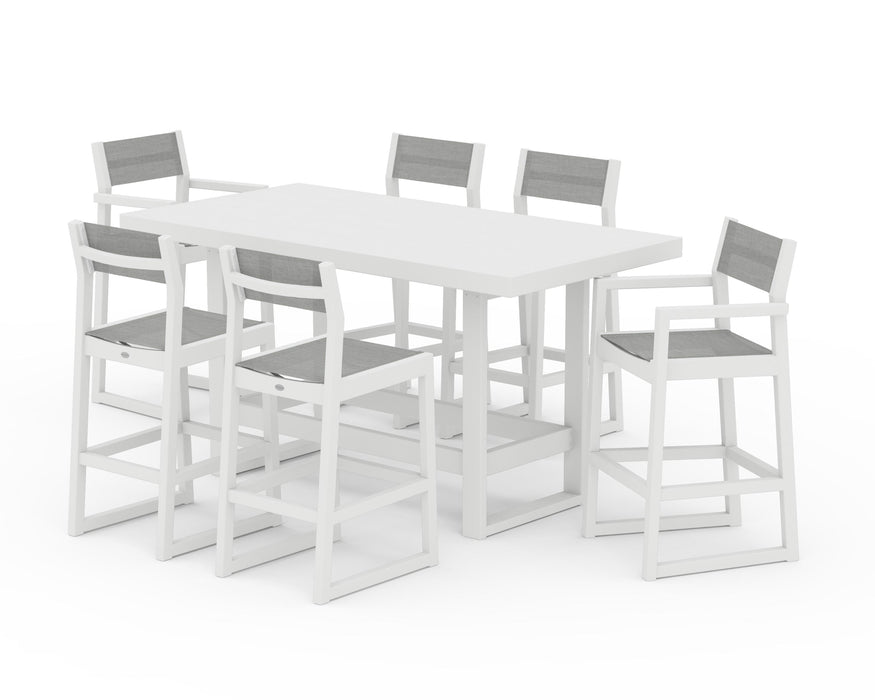 POLYWOOD® EDGE Sling 7-Piece Bar Table Set