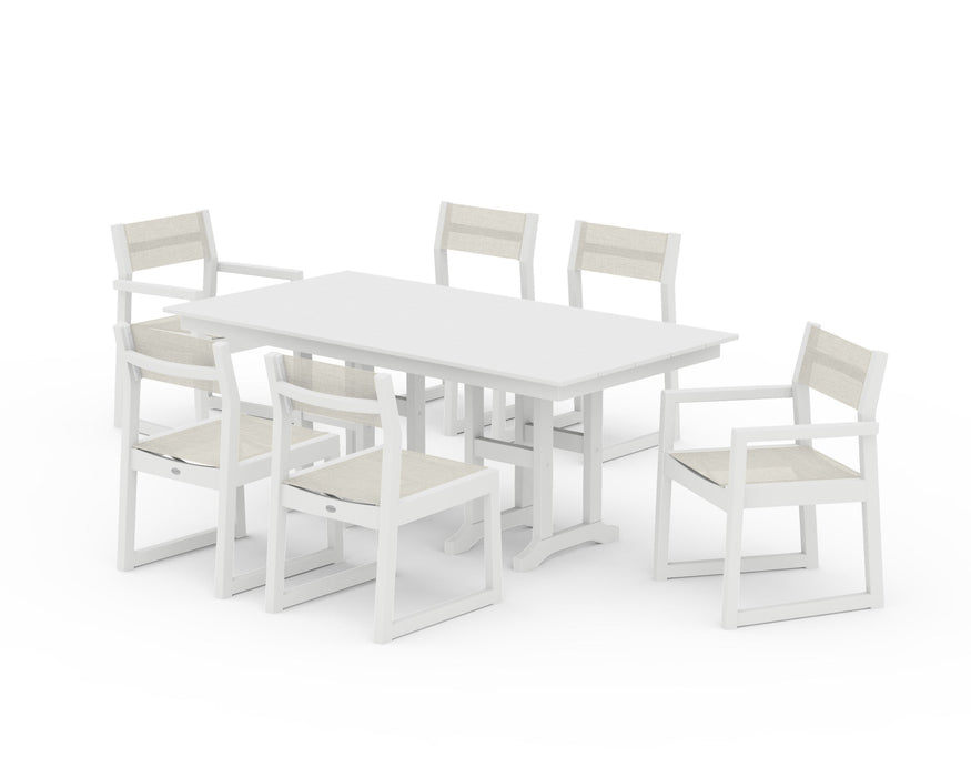 POLYWOOD® EDGE Sling 7-Piece Farmhouse Dining Set