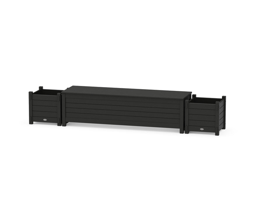 POLYWOOD® 60" Nautical Straight Planter Storage Bench Set