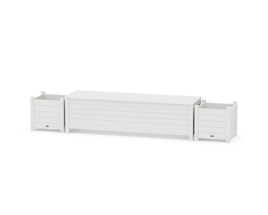 POLYWOOD® 60" Nautical Straight Planter Storage Bench Set