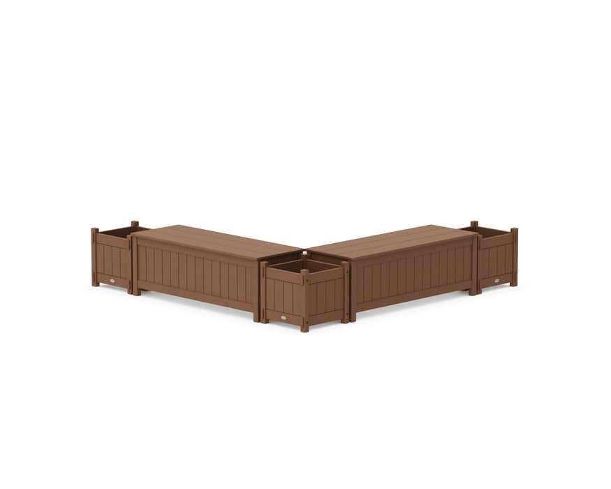 POLYWOOD® 48" Vineyard L- Shaped Planter Storage Bench Corner Set