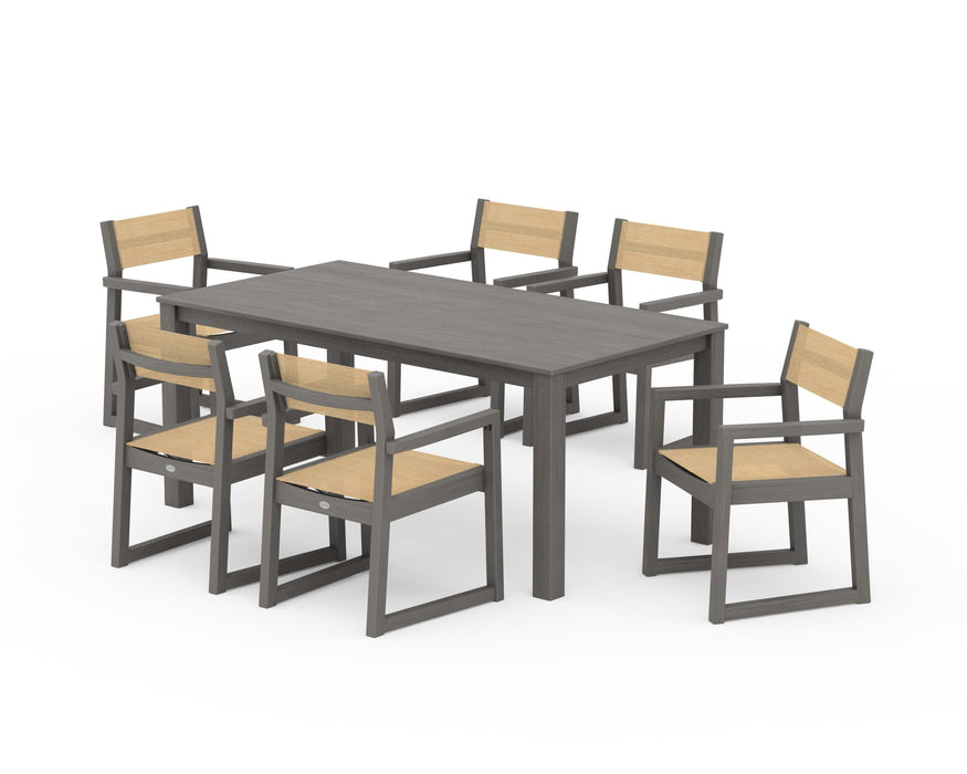 POLYWOOD® EDGE Sling Arm Chair 7-Piece Parsons Dining Set