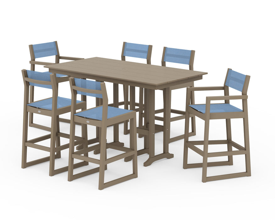 POLYWOOD® EDGE Sling 7-Piece Farmhouse Bar Set