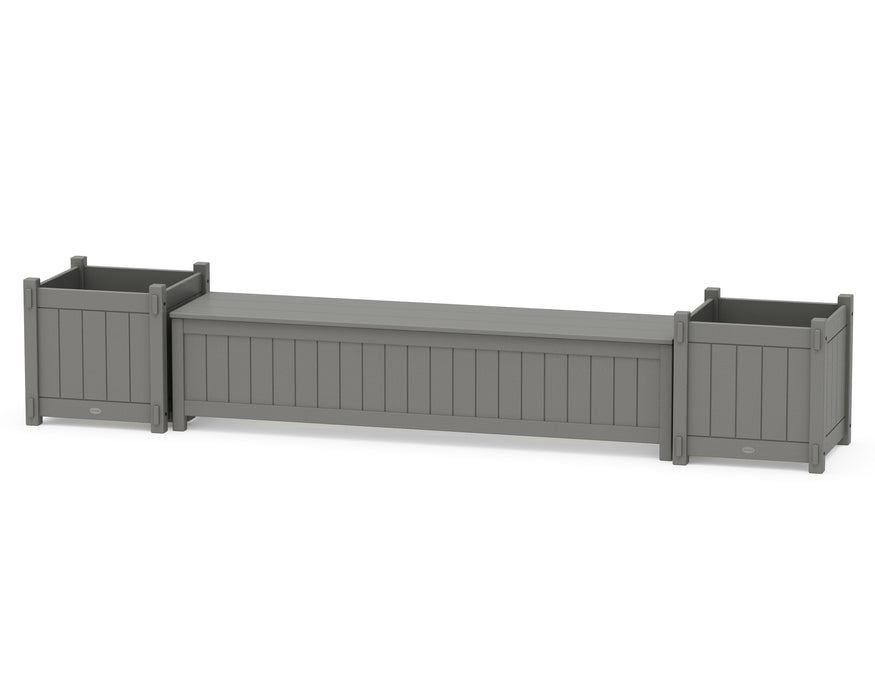 POLYWOOD® 72" Vineyard Straight Planter Storage Bench Set- Large