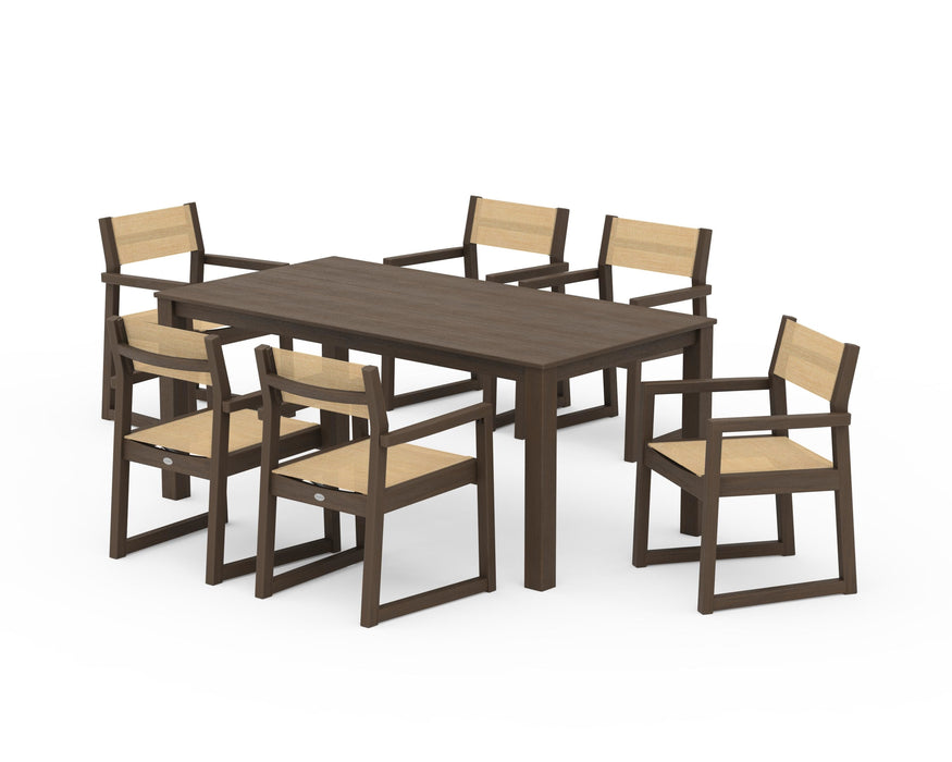 POLYWOOD® EDGE Sling Arm Chair 7-Piece Parsons Dining Set