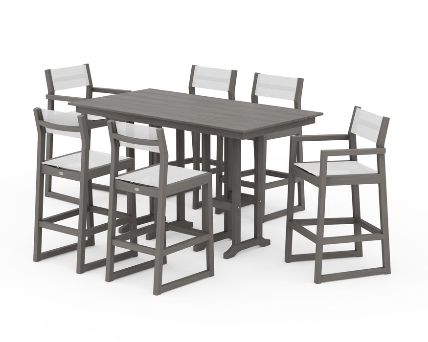 POLYWOOD® EDGE Sling 7-Piece Farmhouse Bar Set