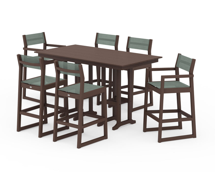 POLYWOOD® EDGE Sling 7-Piece Farmhouse Bar Set