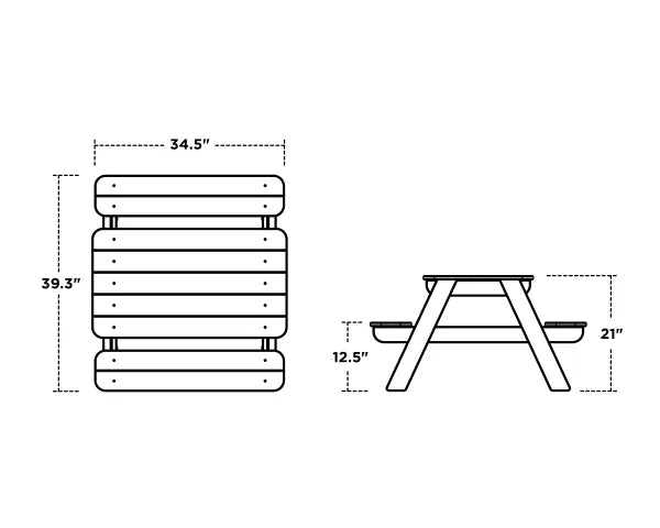 POLYWOOD Kids Outdoor Picnic Table