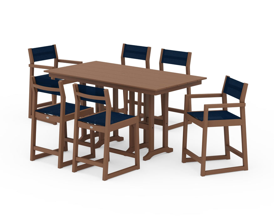 POLYWOOD® EDGE Sling 7-Piece Farmhouse Counter Set