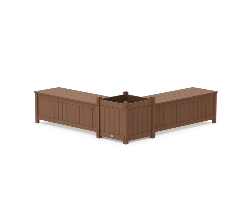 POLYWOOD® 48" Vineyard L- Shaped Planter Storage Bench Set- Large