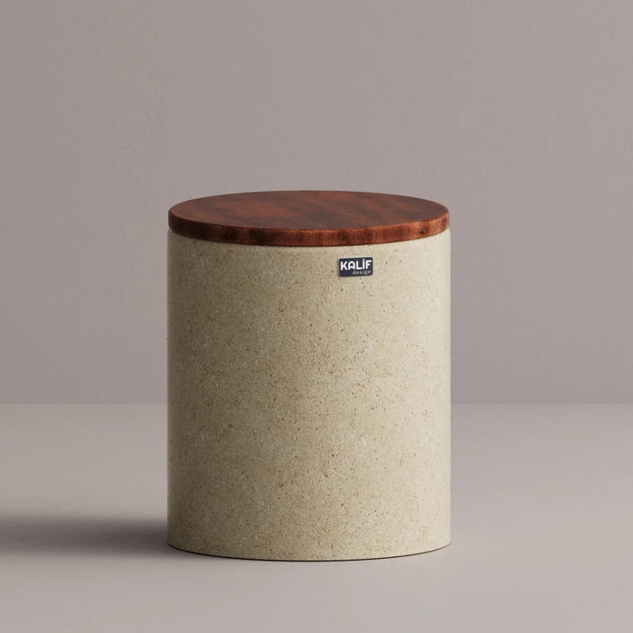 Kalif Terrazzo Lightweight Concrete Round Stool