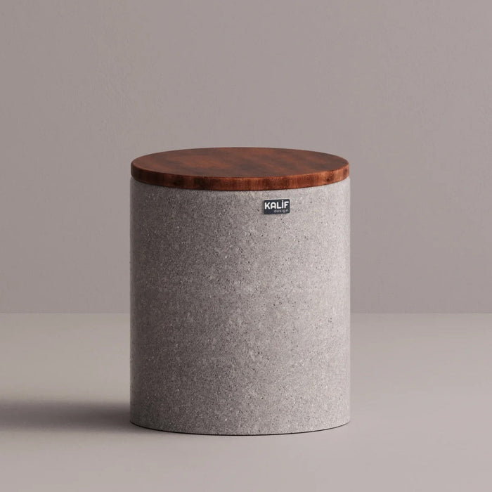 Kalif Terrazzo Lightweight Concrete Round Stool