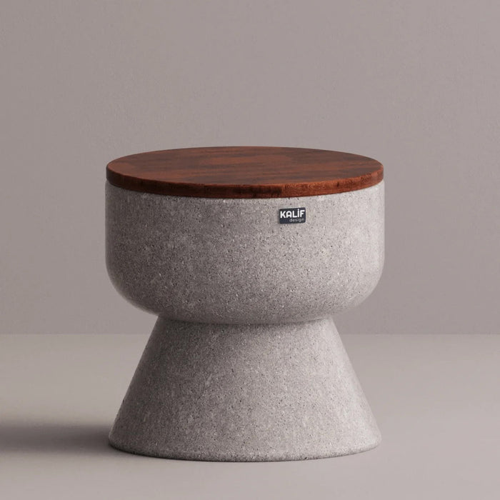 Kalif Terrazzo Lightweight Concrete Rusa Stool