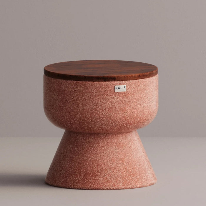 Kalif Terrazzo Lightweight Concrete Rusa Stool