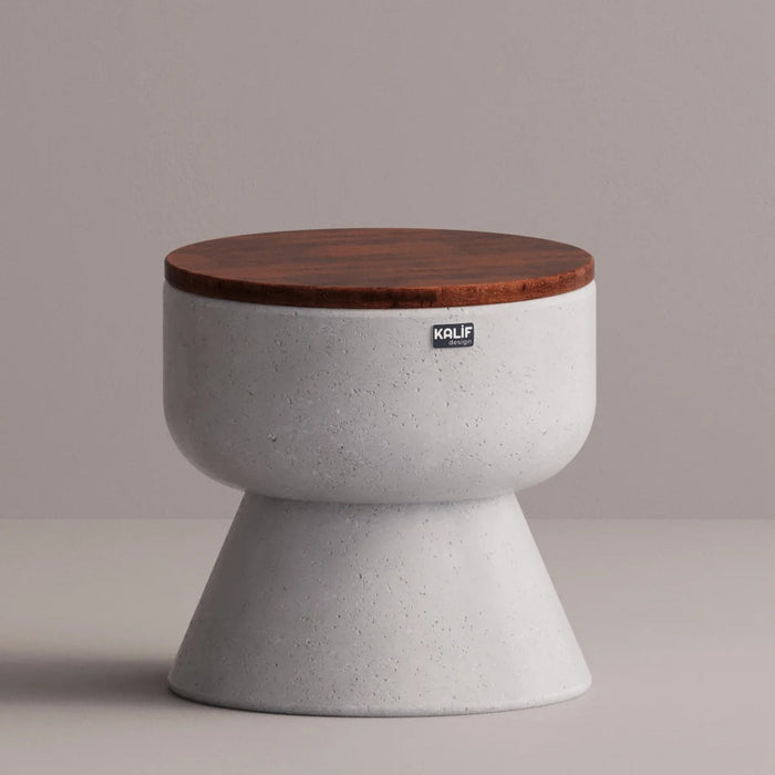 Kalif Terrazzo Lightweight Concrete Rusa Stool