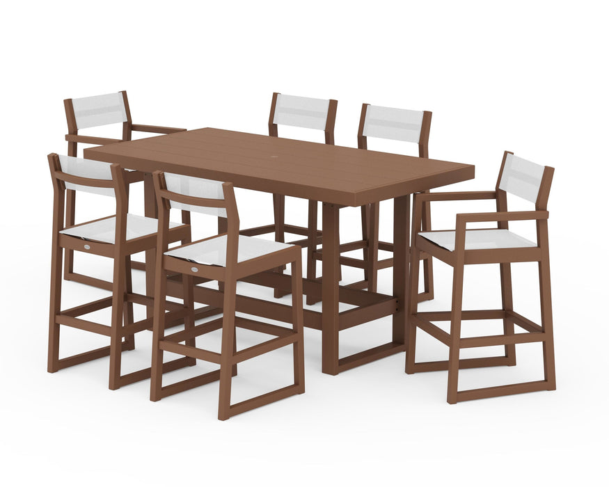 POLYWOOD® EDGE Sling 7-Piece Bar Table Set