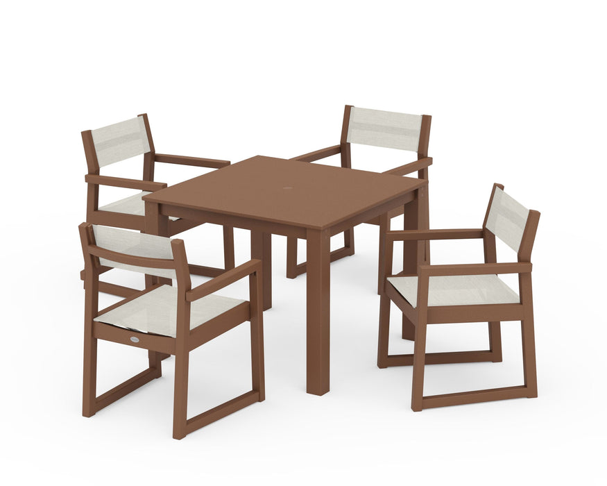 POLYWOOD® EDGE Sling Arm Chair 5-Piece Parsons Dining Set