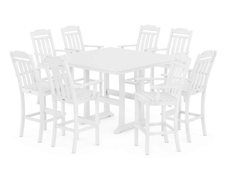Country Living by POLYWOOD 9-Piece Bar Set with Trestle Legs