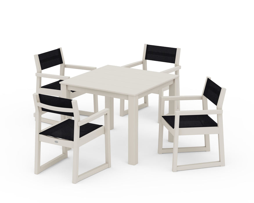 POLYWOOD® EDGE Sling Arm Chair 5-Piece Parsons Dining Set