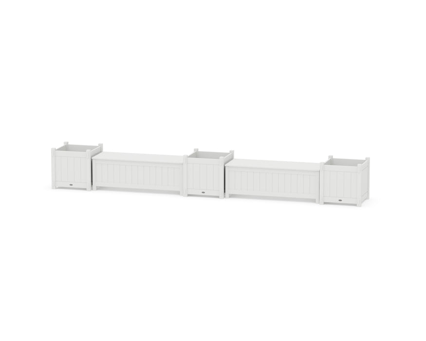 POLYWOOD® 48" Vineyard Straight Double Planter Storage Bench Set- Large