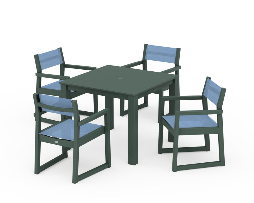 POLYWOOD® EDGE Sling Arm Chair 5-Piece Parsons Dining Set