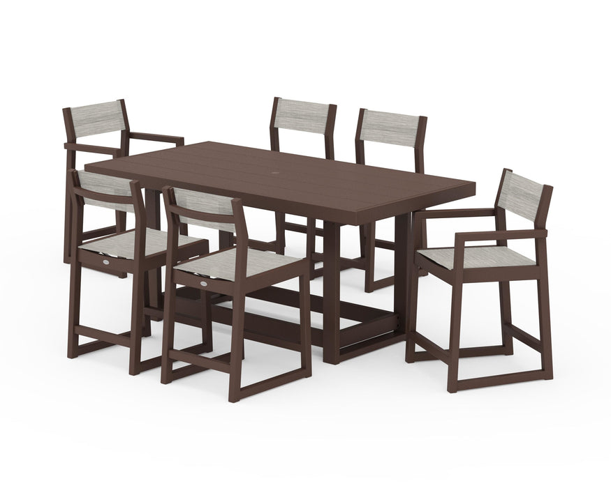 POLYWOOD® EDGE Sling 7-Piece Counter Table Set
