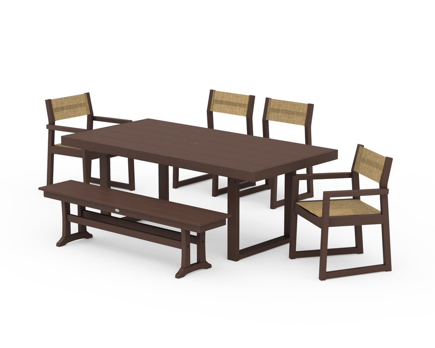 POLYWOOD® EDGE Sling 6-Piece Dining Set with Bench