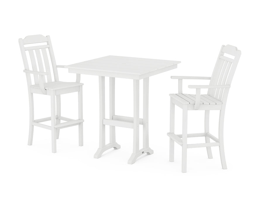 Country Living by POLYWOOD 3-Piece Farmhouse Bar Set with Trestle Legs