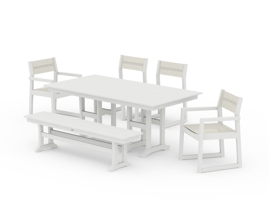POLYWOOD® EDGE Sling 6-Piece Farmhouse Dining Set