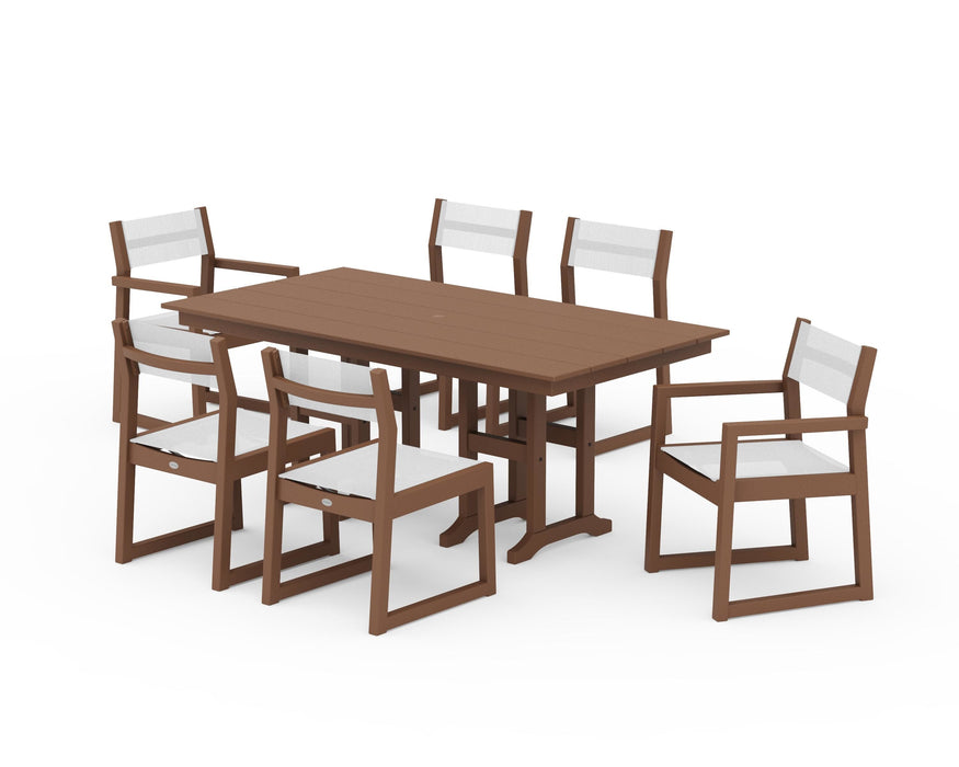 POLYWOOD® EDGE Sling 7-Piece Farmhouse Dining Set