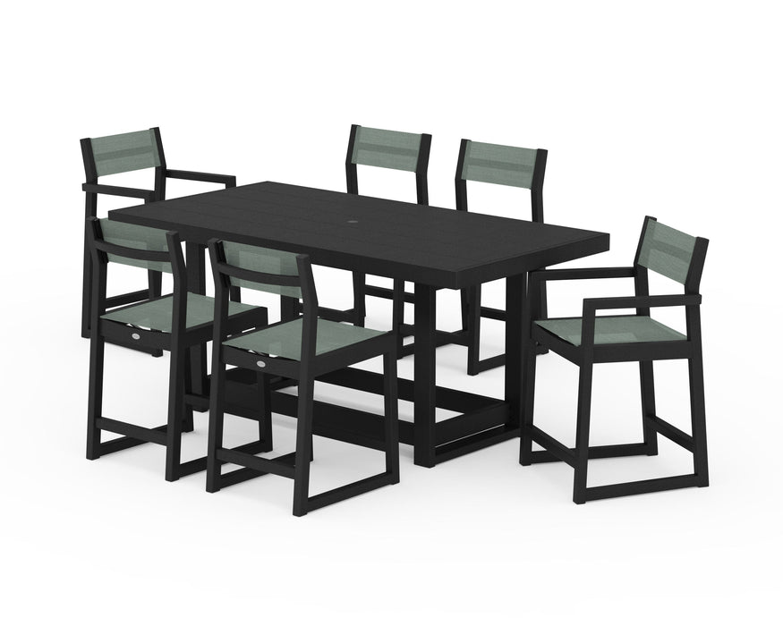 POLYWOOD® EDGE Sling 7-Piece Counter Table Set