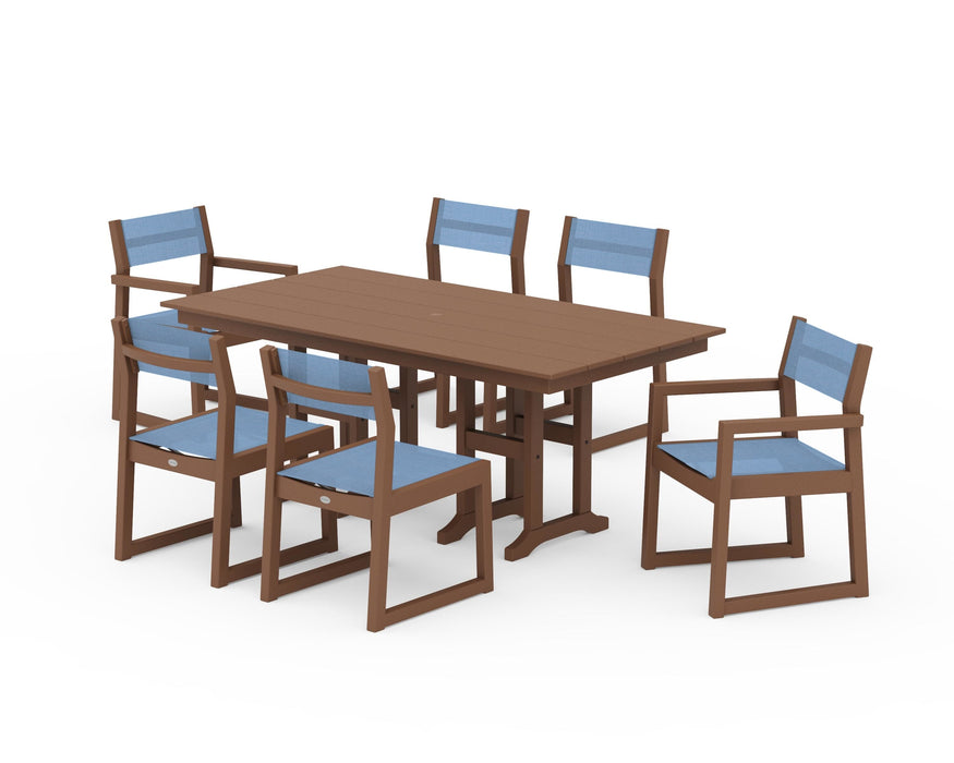 POLYWOOD® EDGE Sling 7-Piece Farmhouse Dining Set
