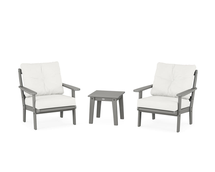 POLYWOOD Mission 3-Piece Deep Seating Set in Slate Grey / Natural Linen