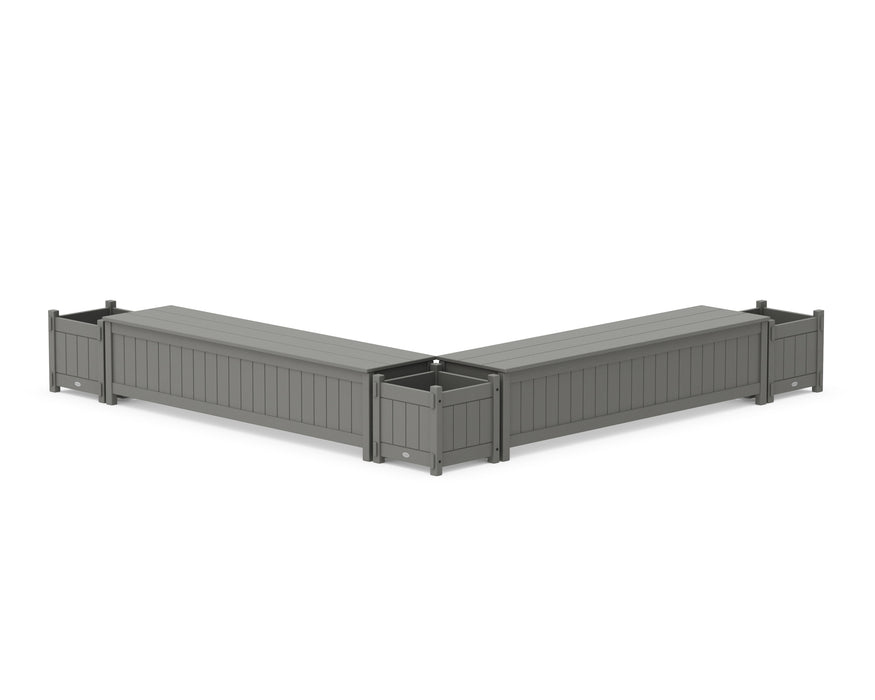 POLYWOOD® 72" Vineyard L- Shaped Planter Storage Bench Corner Set