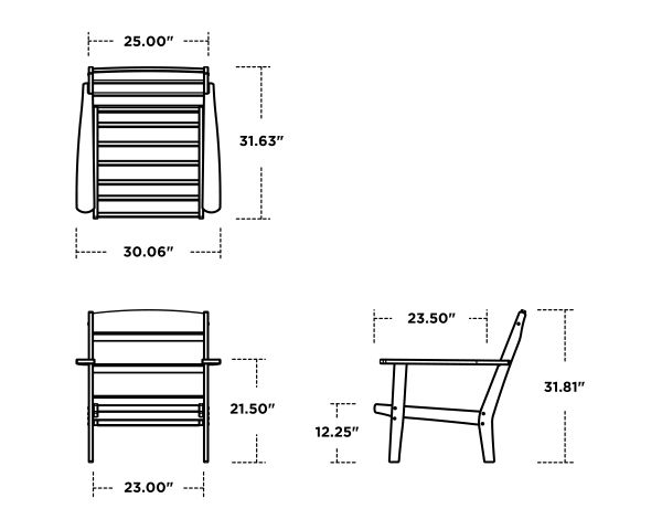 POLYWOOD Lakeside Deep Seating Chair Frame