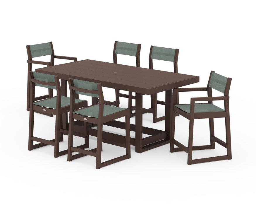 POLYWOOD® EDGE Sling 7-Piece Counter Table Set