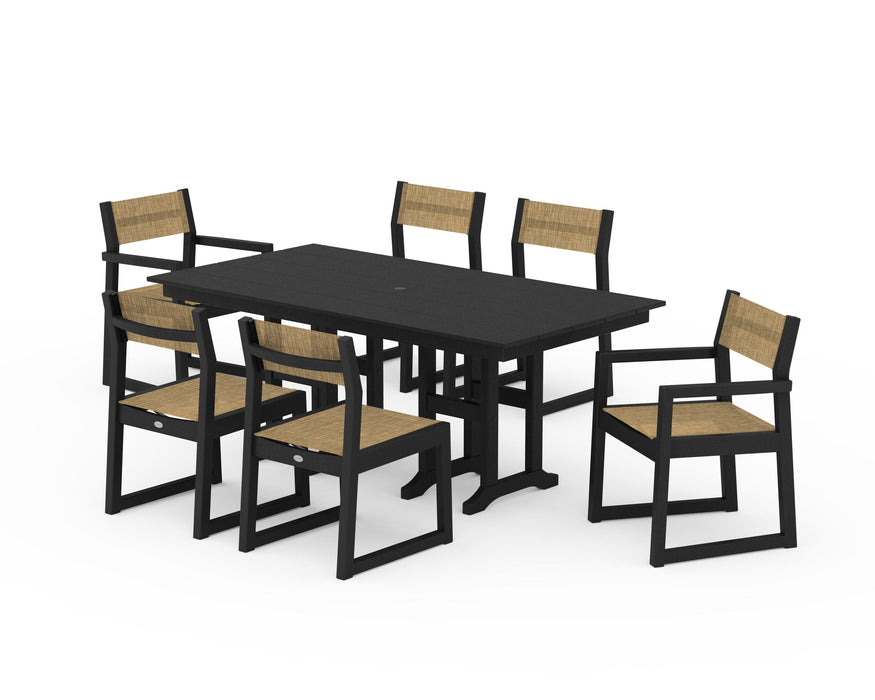 POLYWOOD® EDGE Sling 7-Piece Farmhouse Dining Set