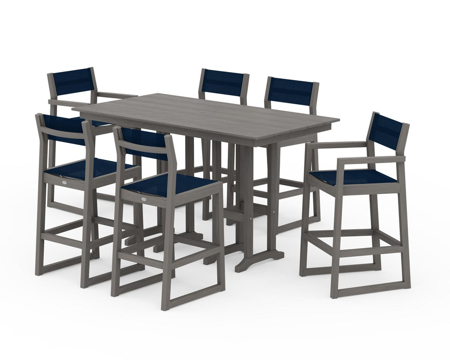 POLYWOOD® EDGE Sling 7-Piece Farmhouse Bar Set