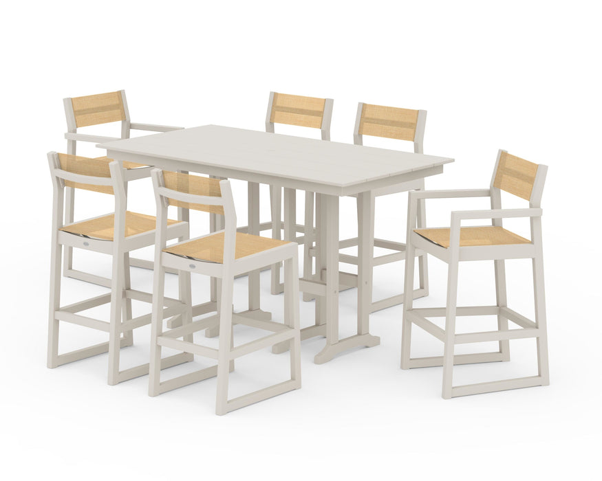 POLYWOOD® EDGE Sling 7-Piece Farmhouse Bar Set